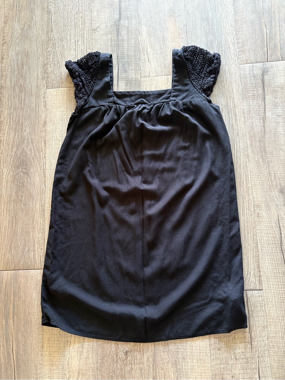 Old Navy Black Sleeveless Crochet-Trim Dress